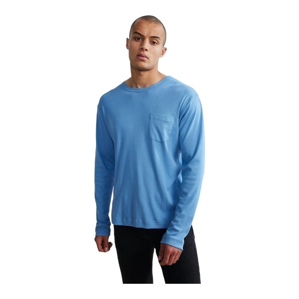 Nn07 light blue Arnold long sleeve pocket tshirt